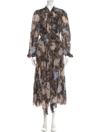 Pre-owned Zimmermann Eden Handkerchief Long Dress In Black