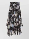 Zimmermann Black Eden Handkerchief Viscose Midi Skirt In Black