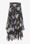 ZIMMERMANN EDEN HANDKERCHIEF PRINTED MIDI SKIRT