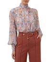 Zimmermann Eden Lantern Blouse In Sapphire In Multi
