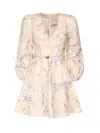 Zimmermann Eden Belted Flip Printed Mini Dress In Multi