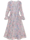 Zimmermann Womens Sapphire Eden Eden Flower-print Linen And Silk-blend Midi Dress In Blue