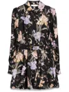 Zimmermann Eden Belted Flip Mini Dress In Iris Sherbert In Black