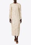 Zimmermann Eden Sequined Silk Maxi Dress In Off-white