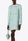 Zimmermann Eden Sequined Silk Mini Dress In Blue