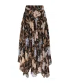 Zimmermann Black Eden Handkerchief Viscose Midi Skirt In Black