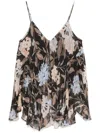Zimmermann Eden Floral Print Handkerchief Top In 黑色