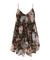 Zimmermann Eden Floral Print Handkerchief Top In Black