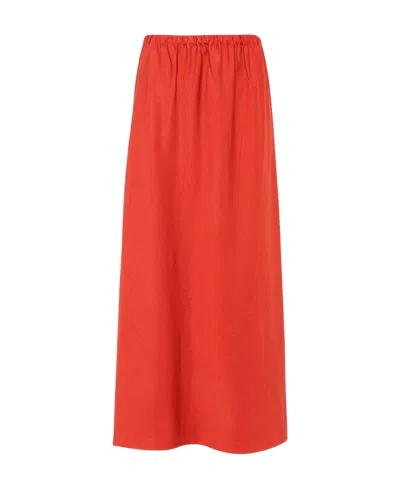 Zimmermann Flared Midi Skirt In Red