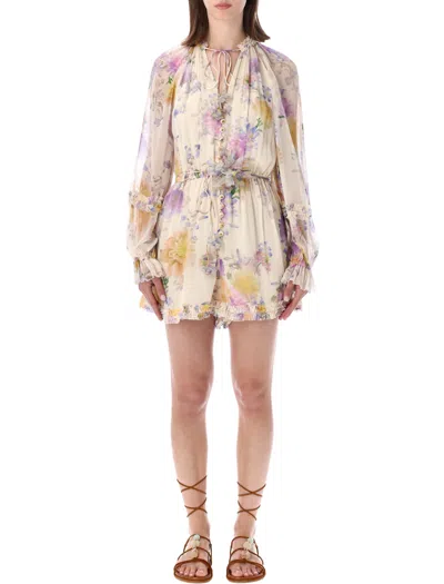 Zimmermann Elegant Mini Dress For Women In Cream Dahlia