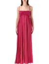Zimmermann Strapless Gathered Jersey Gown In Pink