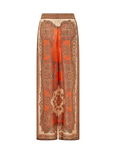 Zimmermann Elegant Paisley Trousers For Fall 2025 In Tangerine Paisley