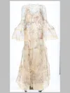 Zimmermann Evening Dress Rebellion Lantern Flared Sleeves In Multi