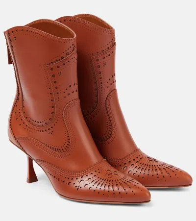 Zimmermann Eliot 65 Leather Ankle Boots In Brown