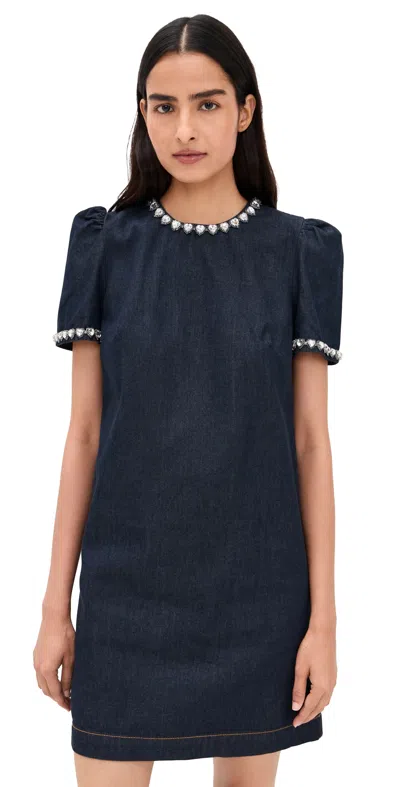 ZIMMERMANN EMBELLISHED DENIM DRESS NIGHT SKY