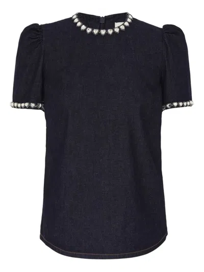 ZIMMERMANN EMBELLISHED DENIM TOP
