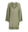 Zimmermann Embellished Mini Tunic Dress In Green