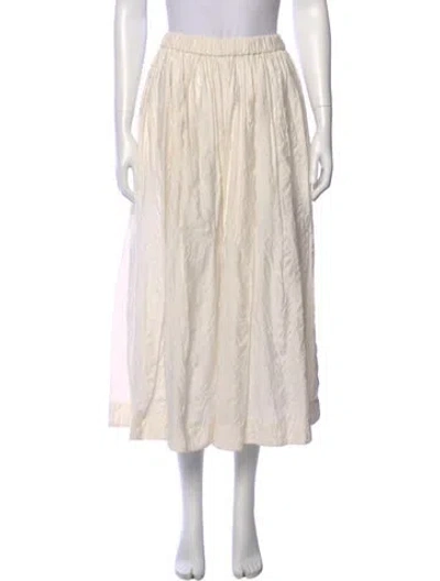Pre-owned Zimmermann Embroidered Accent Midi Length Skirt In White