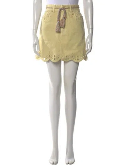 Pre-owned Zimmermann Embroidered Accent Mini Skirt In Neutral