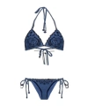 Zimmermann Aster Paisley Embroidered Denim Two-piece Swimsuit In Blue