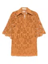 Zimmermann Womens Biscuit Coco Lace V-neck Woven Top Xs