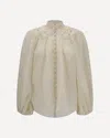 Zimmermann Cream Ramie Coco Embroidered Blouse In White