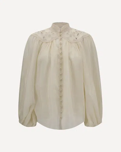 ZIMMERMANN EMBROIDERED COCO BLOUSE