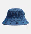 Zimmermann Paisley-embroidered Scallop-edge Bucket Hat In Blue