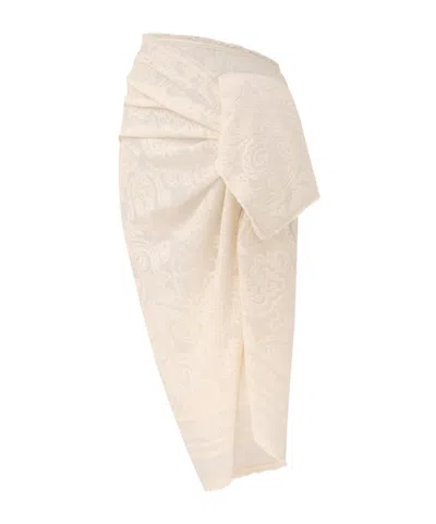 Zimmermann Embroidered Fringed Pareo In White