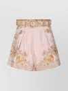 Zimmermann Acacia Linen Shorts In Pink