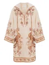 Zimmermann Ascension Hooded Printed Cotton Mini Dress