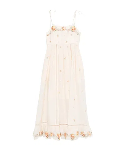 Zimmermann Embroidered Linen Maxi Dress In Multi