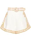 Zimmermann Embroidered Linen Shorts In Gold