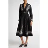 Zimmermann Embroidered Long Sleeve Linen Shirtdress In Black Floral