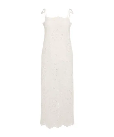 Zimmermann Embroidered Midi Dress In White
