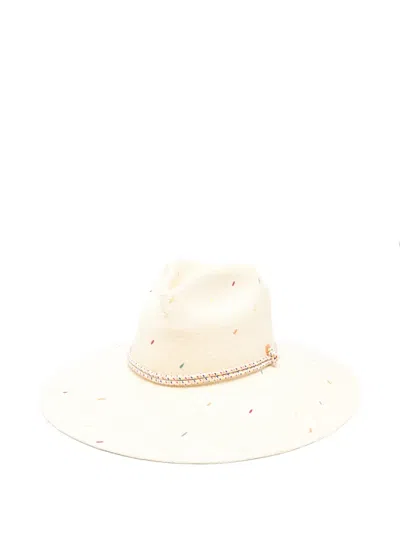 Zimmermann Embroidered Panama Hat In White