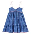 Zimmermann Embroidered Polka-dot Denim Dress In Blue