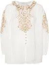 ZIMMERMANN EMBROIDERED RAMIE BLOUSE