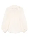 Zimmermann Cream Ramie Coco Embroidered Blouse In Neutral
