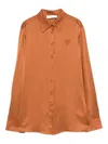 Zimmermann Satin Silk Shirt In Orange