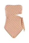 Zimmermann Embroidered Stretch Polyester Blend Cascadian Swimsuit In Multi
