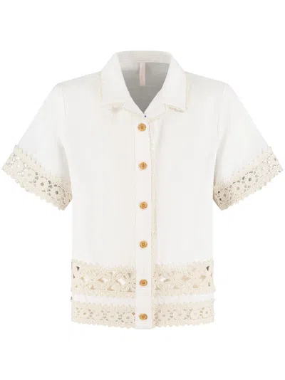 Zimmermann Embroidered-trim Shirt In White