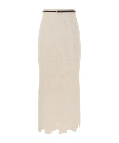 Zimmermann Embroidery Mid-length Skirt In Nude