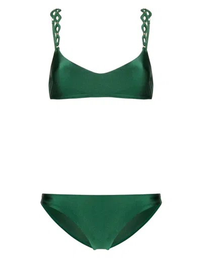 Zimmermann August Diamond Bikini In Green