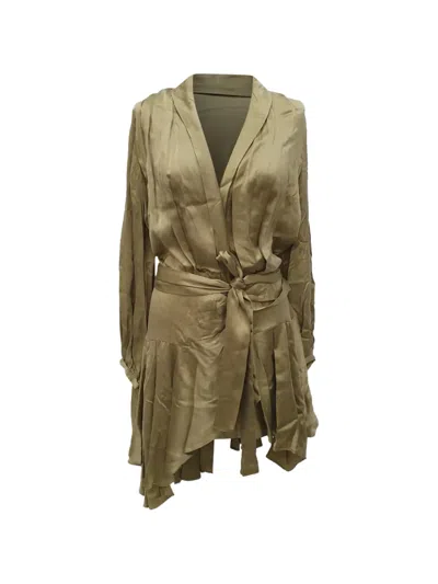 Pre-owned Zimmermann Empire Wrap Dress In Green