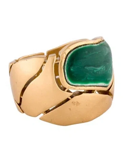 Pre-owned Zimmermann Enamel Band Ring In Green