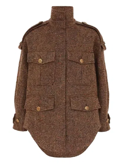 Zimmermann Epaulettes Jacket In Brown
