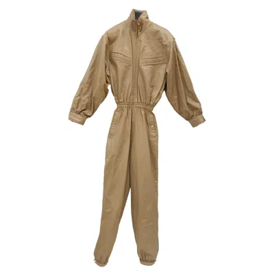 Zimmermann Espionage Boiler Jumpsuit In Beige Leather In Brown