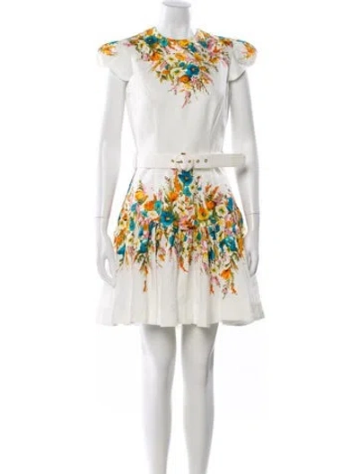 Pre-owned Zimmermann Estelle Tie Mini Mini Dress W/ Tags In White