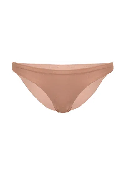 Zimmermann Everlee Metallic Skinny Bottom Rose In Brown